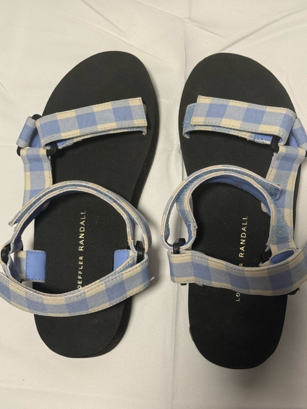 Women’s Loeffler Randall Blue Plaid Adjustable Sandals *NEW*